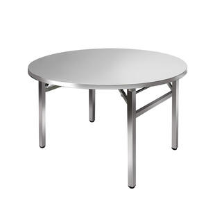 不锈钢加厚圆桌可折叠桌子饭店户外桌流水席摆摊家用吃饭圆形餐桌