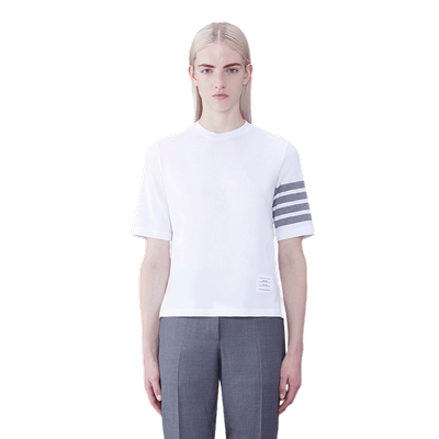 [春夏优惠]THOM BROWNE 女士2003印花四条纹短袖T恤