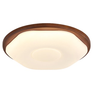 至御中古风卧室吸顶灯现代简约胡桃木色复古侘寂创意主卧灯X2738