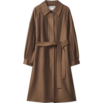 播商场同款质感复古圆扣风衣女24春秋长款气质外套BDR3FD1895