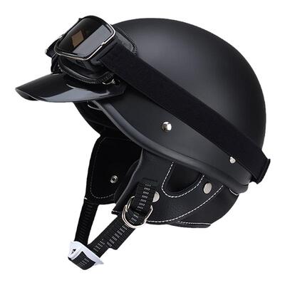 复古机车踏板电动车小盔半盔瓢盔