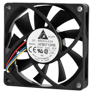 台达AFB0712MB静音7015 12V 0.24A服务器机箱CPU双滚珠PWM风扇7CM