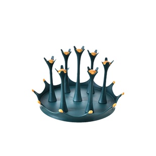 防尘杯架沥水杯架旋转沥水茶杯架防尘皇冠杯子沥水架家用创意杯架