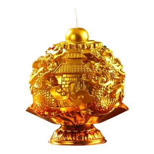 金色招财龙烛风调雨顺平安烛节庆供佛造型蜡烛金色龙灯寺庙长明灯
