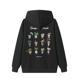 Dangerouspeople薛之谦dsp趣味盆栽小D连帽卫衣宽松落肩情侣上衣
