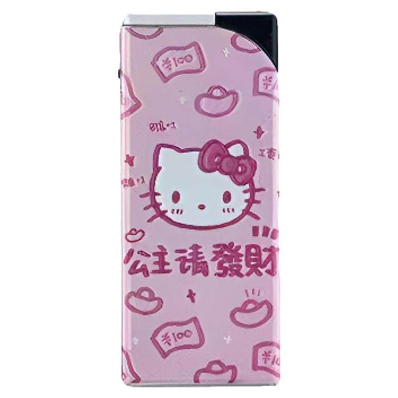 大号金属HelloKitty卡通可充气防风打火机蓝焰高颜值创意礼物耐用