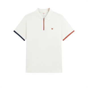 Wilson威尔胜官方夏季男士撞色吸湿速干网球运动针织短袖POLO衫