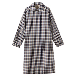 【重磅推荐】桑蚕丝+精梳棉 简约高级通勤风卡姆登格子风衣外套