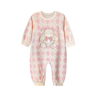 女童宝宝连体衣睡衣男童婴儿纯棉爬服哈衣新生初生儿0-2岁春秋装