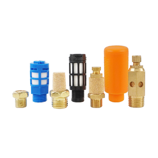 气动电磁阀长头平头铜消声器BSL-01/02/03/04消音器SLM-1分2分3分