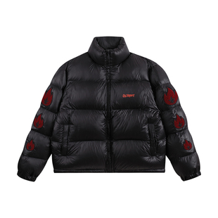 BURNIN*火苗横排logo羽绒服男女冬季美式加厚保暖宽松基础外套潮