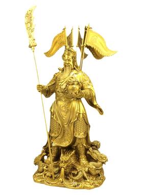 令旗佛堂神像铜提刀托宝九龙关公