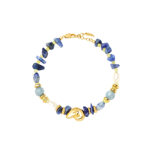 Missoma旋律系列海蓝色宝石串珠海螺手链轻奢小众设计高级感饰品