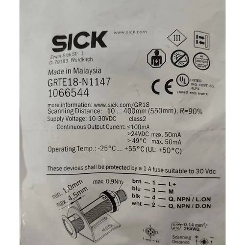 询价-西克传感器SICK光电开关型号:GRTE18-N1147