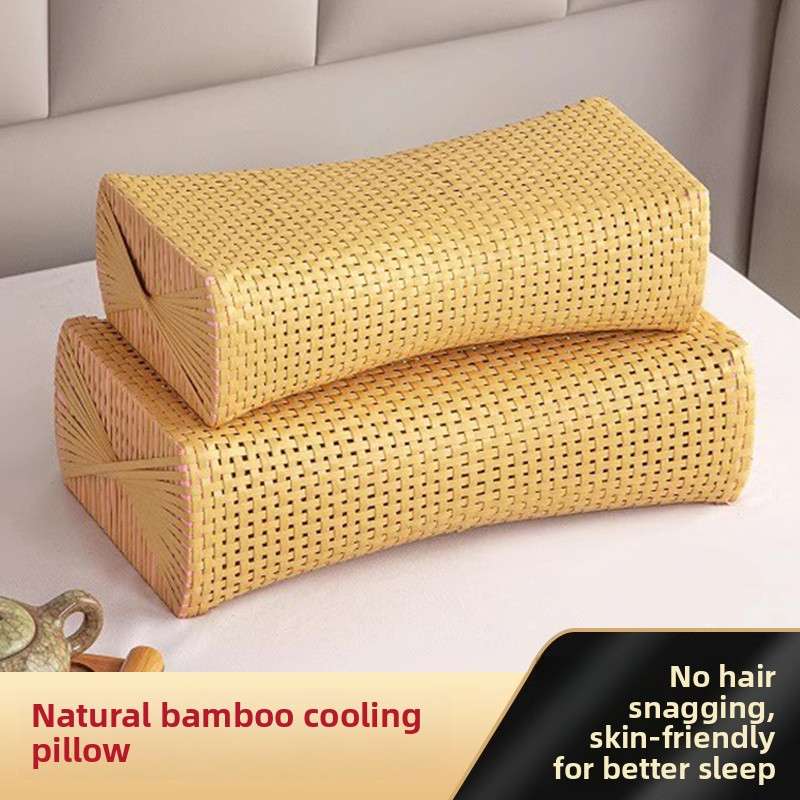 夏季竹枕头枕芯护颈椎助睡眠藤编竹子空心凉枕夏天成人家用单人枕