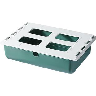 纳川厨房隐形抽屉收纳盒橱柜桌下挂架免打孔悬挂吊柜层板宿舍神器