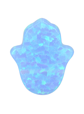 手掌形天蓝色欧泊人造蛋白石OPAL 仿欧珀澳宝吊坠带孔横穿孔OP06