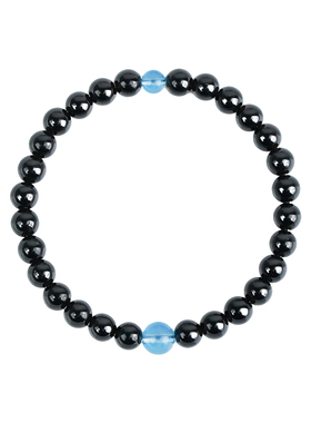 山川心语黑曜石海蓝宝补水手链
