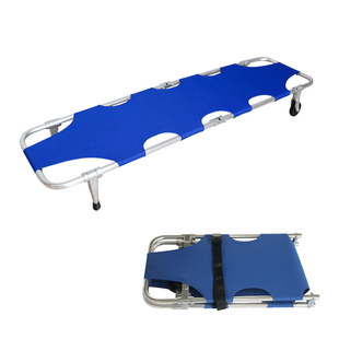 铝合金折叠多功能担架急救加厚帆布带轮便携推车家用四轮消防比武