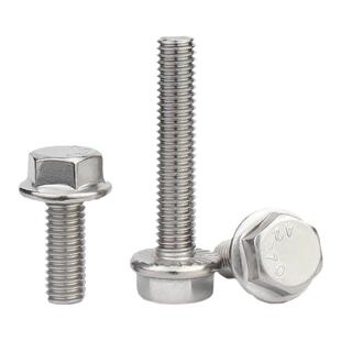 304不锈钢法兰面外六角螺栓带垫防滑螺钉防松螺丝4M5M6M8M10M12mm