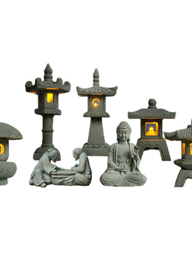 仿真国风景观小石亭摆件园艺花卉盆景造景小亭子鱼缸装饰小摆设