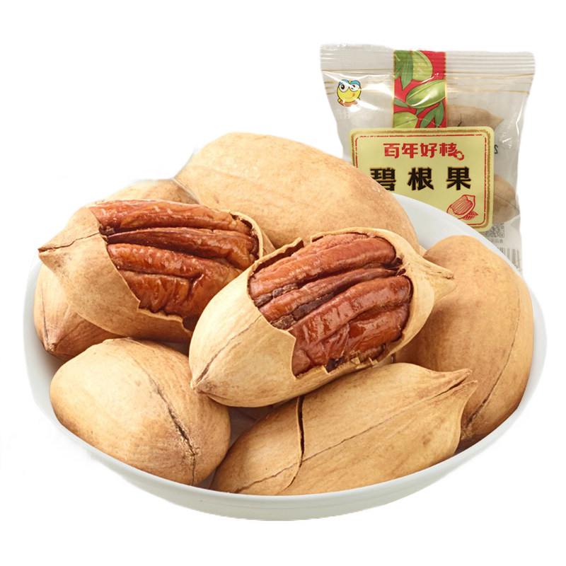 来伊份手剥碧根果100g坚果壳薄