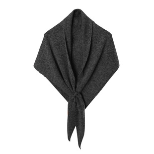 慵懒出街含羊毛三角围巾女秋冬护颈保暖围脖纯色大披肩空调房外搭