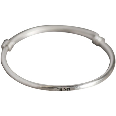 温声平安喜乐复古纯银手镯