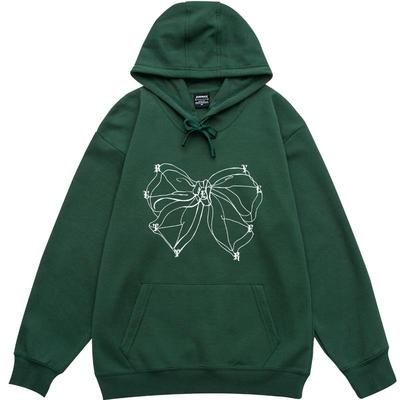 棉牵宽松设计感橄榄绿连帽卫衣