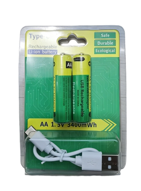 锂电池USB充电AA1.5V3400mAh