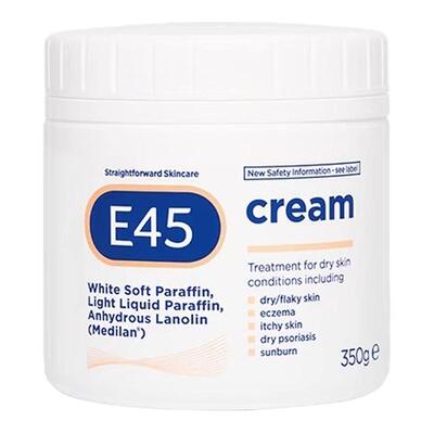 英国E45大白罐125g屏障修护润肤霜补水保湿滋润婴儿干皮滋润面霜