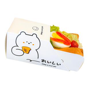 瑞丽box三明治便当包装盒厚蛋烧吐司打包盒子一次性外带抽屉纸盒