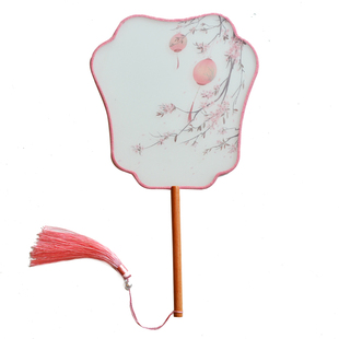 中国风飞仙半透明团扇汉服走秀宫扇女式长柄宫庭古装扇子可定制图