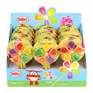 金稻谷糖果彩虹风车棒棒糖维C水果汁软糖喜糖散装儿童零食大礼包