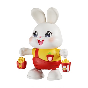 婴儿抬头练习玩具0到6个月宝宝训练趴会跳舞小兔子电动小福兔2龄3