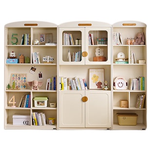 全友家居儿童书桌书柜一体组合学习写字桌家用学生转角书桌置物架