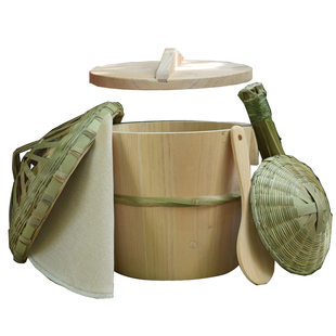 香椿树蒸饭木桶蒸笼布手工椿芽大小桶饭竹编底子盖竹筒饭家用包邮