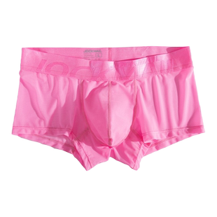 JOCKMAIL透明网纱丝滑内裤男士平角裤冰丝黑丝四角裤头速干双层裆