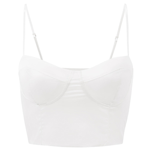 弗利少女内衣女 缎面小背心外穿抹胸吊带百搭美背文胸可拆卸胸垫