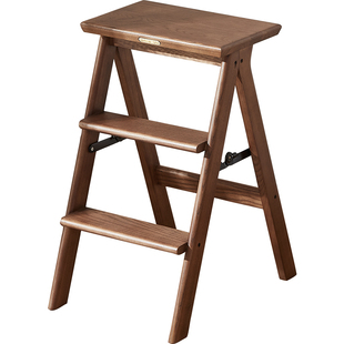 实木梯凳家用折叠台阶加厚多功能三步梯两用室内登高换鞋凳小梯子