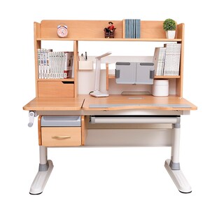 七月飞扬儿童实木学习桌学生书桌升降榉木课桌写字桌正姿套装家用