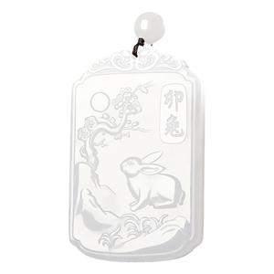 和田玉羊脂白玉文殊菩萨吊坠