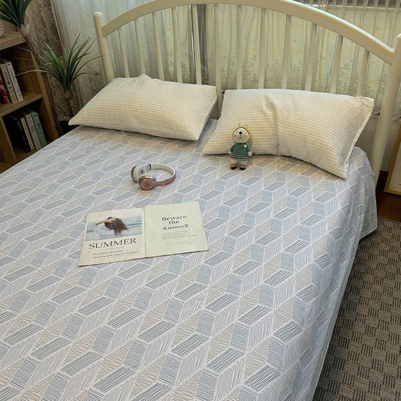 简约风全棉加厚磨毛床单床笠单件秋冬纯棉保暖床罩1.5m1.8米单品