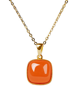 宫里上新天然正品南红小方糖吊坠