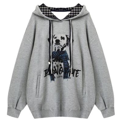 西町村屋休闲感卫衣女装2025秋季新款印花设计感连帽衫XHAC10560