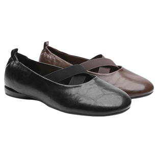 月芽儿芭蕾风平底浅口玛丽珍鞋2026新款春季单鞋交叉绑带百搭舒适