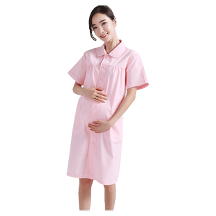孕妇护士服短袖秋冬装白色粉色蓝色大褂长袖美容院实验服医护制服