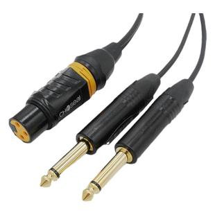 秋叶原卡农转双6.5大二芯音频线卡龙头公母一分二前后级音箱功放调音台连接线XLR卡侬转2个6.35插头平衡线DIY