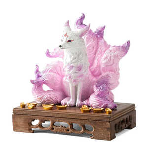 九尾狐摆件灵狐招财小狐狸仙狐佛堂神像家里摆设卧室桌面装饰礼物