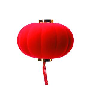 植绒小灯笼串挂饰新年盆景装饰品树上挂的小灯笼年货塑料水晶灯笼